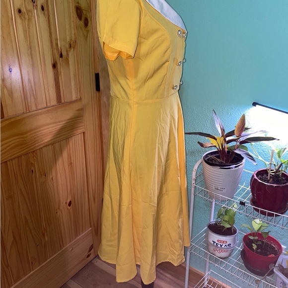 Yellow Double-Breasted Dress - Picture 2 of 3